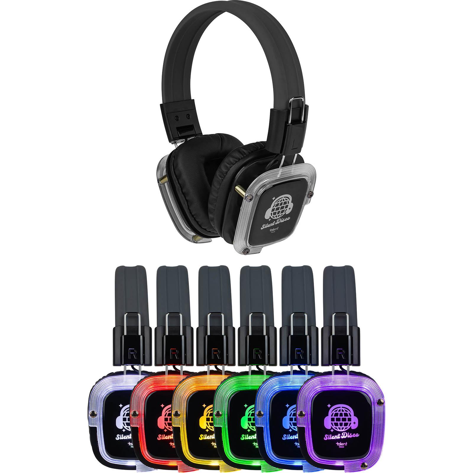 Talent PRISM Silent Disco Headphones with Color Changing LEDs